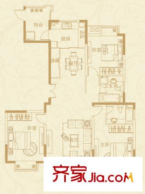 藍(lán)岳首府J戶(hù)型 140.59 3室2廳2衛(wèi)