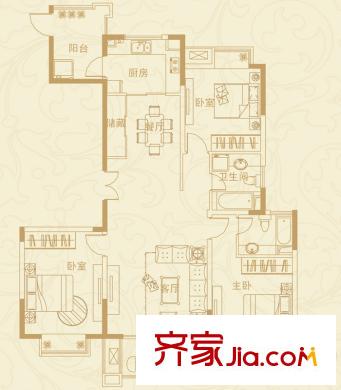 藍(lán)岳首府k戶(hù)型  137.94 3室2廳2衛(wèi)