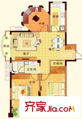 金港帝景藍(lán)灣M戶型 3室2廳1衛(wèi)