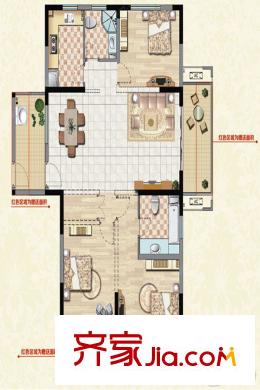 錦繡姜城22#C5，面積141.56  3室2廳2衛(wèi)1廚
