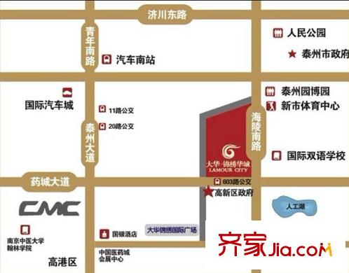 大華錦繡華城商務(wù)中心區(qū)位圖