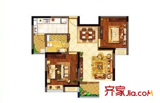 陽光瑞城8號(hào)樓B-8戶型 2室2廳1衛(wèi)1廚