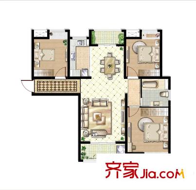 久源尚郡9#01戶型 3室2廳1衛(wèi)1廚