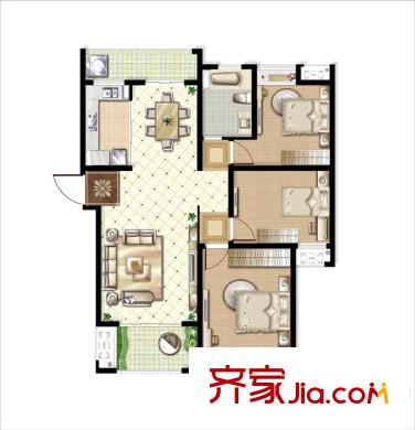 久源尚郡3#03戶型 3室2廳1衛(wèi)1廚