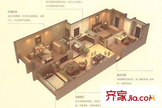 匯鴻香頌4號(hào)樓戶型圖 2室2廳1衛(wèi)1廚