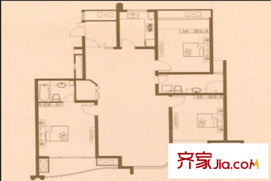 匯鴻香頌5號樓戶型圖 3室2廳2衛(wèi)1廚