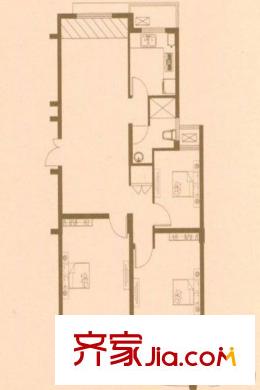 匯鴻香頌4號樓戶型圖 3室2廳1衛(wèi)1廚