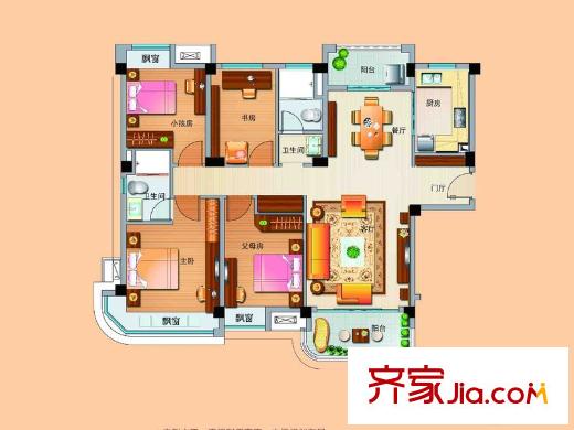 泰州碧桂園?林湖郡J636-A 水畔洋房 130平方米 4房2廳2衛(wèi)  4室2廳2衛(wèi)