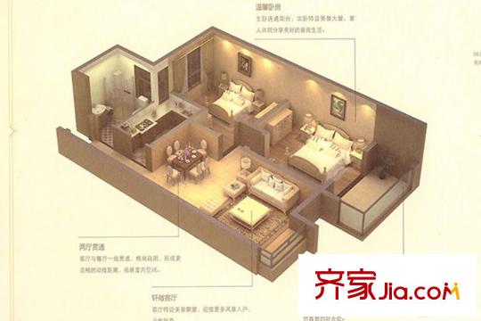 匯鴻香頌4號(hào)樓戶型圖 2室2廳1衛(wèi)1廚