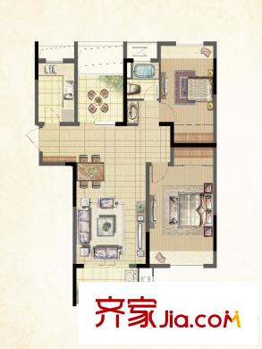 大華錦繡華城6# P戶型  2室2廳1衛(wèi)