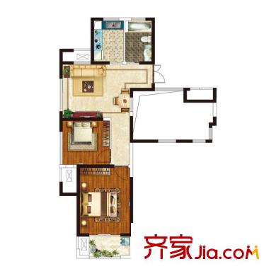 美好易居城戶型A-5 2室1廳1衛(wèi)1廚