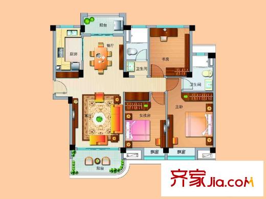 泰州碧桂園?林湖郡J636-C 水畔洋房 116平方米 3房2廳2衛(wèi)  3室2廳2衛(wèi)