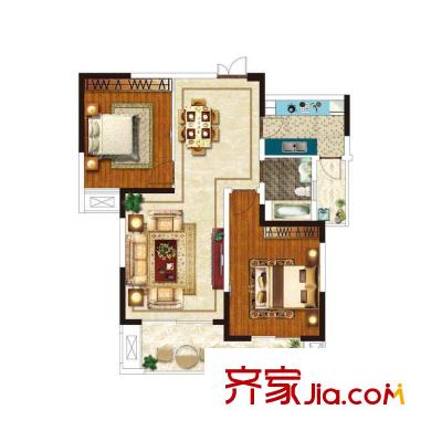 美好易居城戶型A-4 2室2廳1衛(wèi)1廚