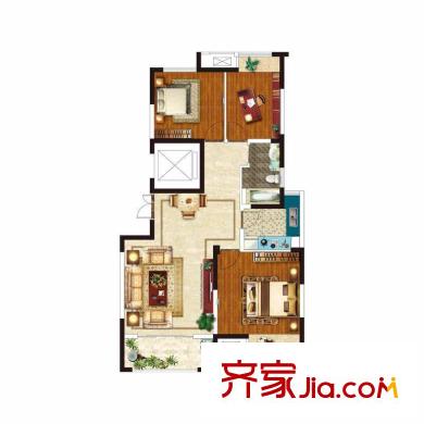 美好易居城戶型B-6 3室2廳1衛(wèi)1廚