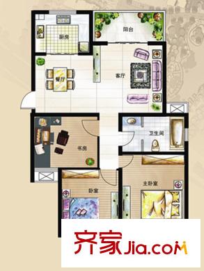 香溪美地F戶型 3室2廳1衛(wèi)1廚