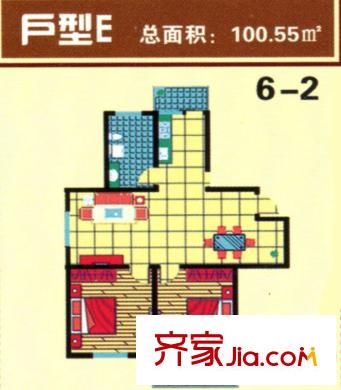 蓮花七區(qū)戶型圖戶型E 