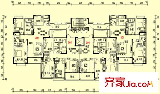 泰州碧桂園洋房3房2廳戶型圖 3室2廳2衛(wèi)