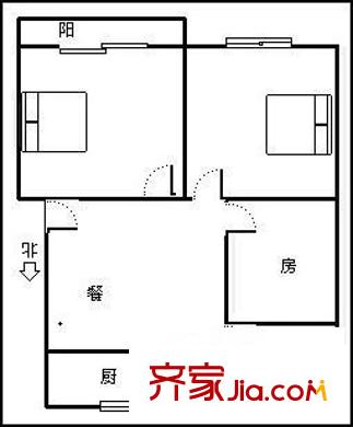 東進(jìn)小區(qū) 2室 戶型圖