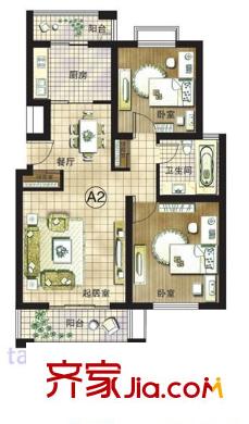 康橋水岸 5室 戶型圖