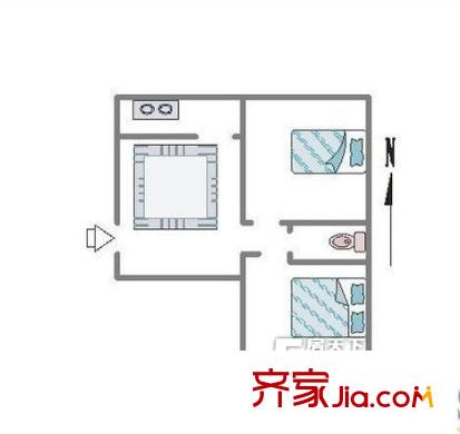 東方名邸戶型圖2居戶型圖 2室