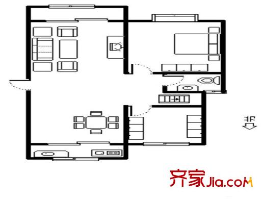 蓮花六區(qū) 2室 戶型圖