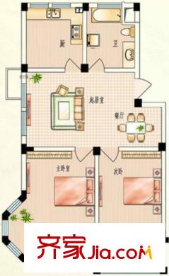 天和家園戶型圖A3戶型 2室2廳1衛(wèi)
