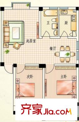 天和家園戶型圖A2戶型 2室2廳1衛(wèi)