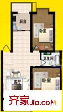東方名門戶型圖A戶型 2室1廳1衛(wèi)1廚