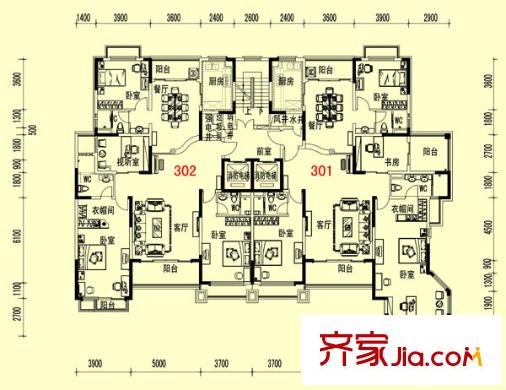 泰州碧桂園豪華洋房4房戶型 4室2廳3衛(wèi)