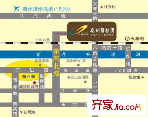 泰州碧桂園泰州區(qū)位圖
