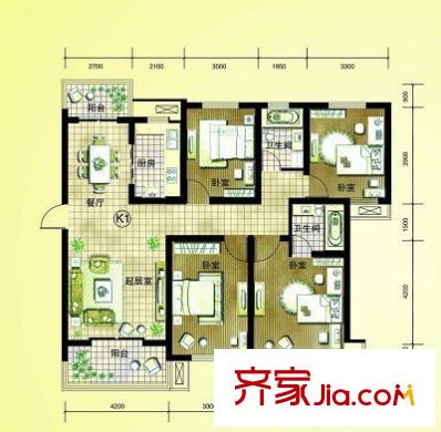 蓮花六區(qū) 4室 戶(hù)型圖