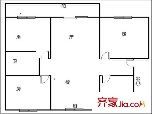 蓮花六區(qū) 2室 戶型圖