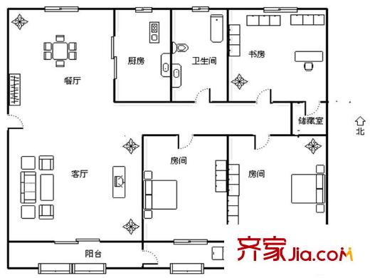 蓮花六區(qū) 4室 戶(hù)型圖