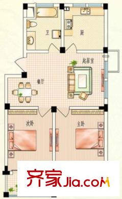 天和家園戶型圖A4戶型 2室2廳1衛(wèi)
