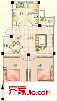 天和家園戶型圖A1戶型 2室2廳1衛(wèi)