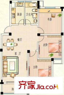 天和家園戶型圖C2戶型 3室2廳1衛(wèi)