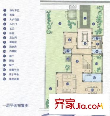 泰州華僑城純水岸怡善島B3一層平面布置圖 2室2廳2衛(wèi)1廚