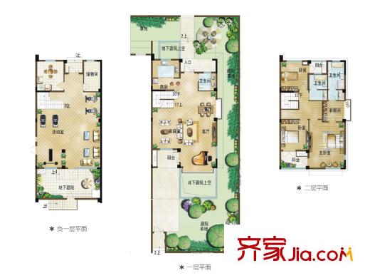 泰州華僑城純水岸禪翼疊墅  4+1(D1-2) 3室3廳3衛(wèi)1廚