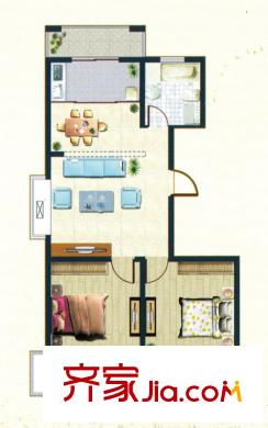 東潤第一城戶型圖E戶型 2室2廳1衛(wèi)