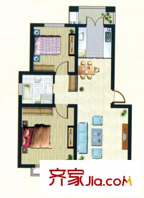 東潤第一城戶型圖G戶型 2室2廳1衛(wèi)