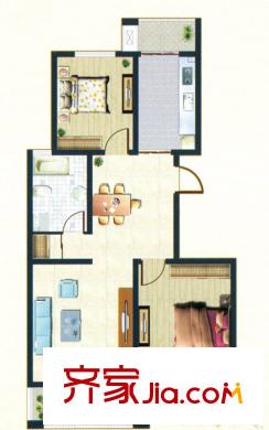 東潤第一城戶型圖D戶型 2室2廳1衛(wèi)