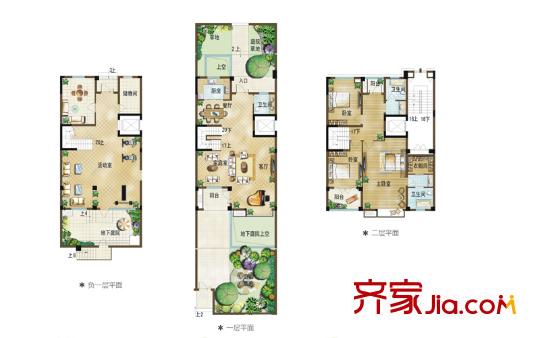 泰州華僑城純水岸禪翼疊墅 4+1(D1-1) 3室3廳3衛(wèi)1廚