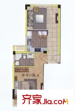 金象廣場A戶型 1室1廳1衛(wèi)1廚