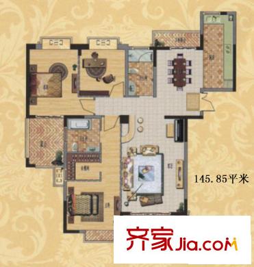 金色地中海高層F偶 3室2廳2衛(wèi)1廚