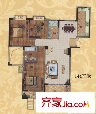 金色地中海高層F奇 3室2廳2衛(wèi)1廚