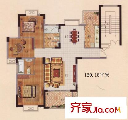 金色地中海小高層1 3室2廳2衛(wèi)1廚