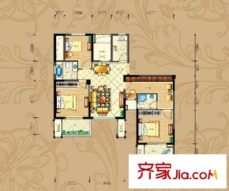 公園一號(hào)凱旋宮A10+A1戶型 3室2廳2衛(wèi)1廚