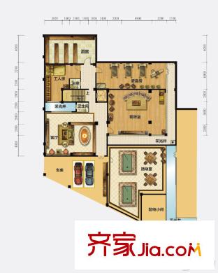 頤和山莊別墅A戶型 地下一層 11室3廳8衛(wèi)1廚