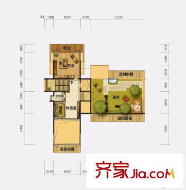 頤和山莊別墅A戶型 三層 11室3廳8衛(wèi)1廚