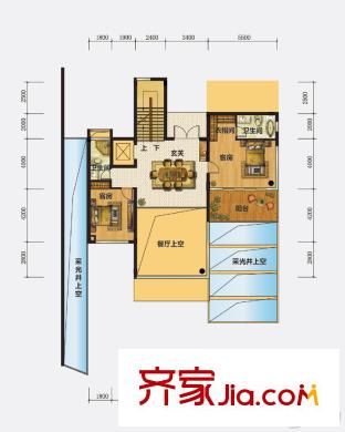頤和山莊別墅B戶型 一層 5室6廳6衛(wèi)1廚